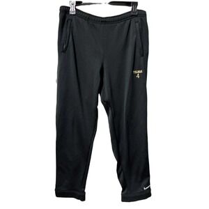 Nike Team Fit Dry Black Track Pants Womens Medium Ankle Zip Sportswear